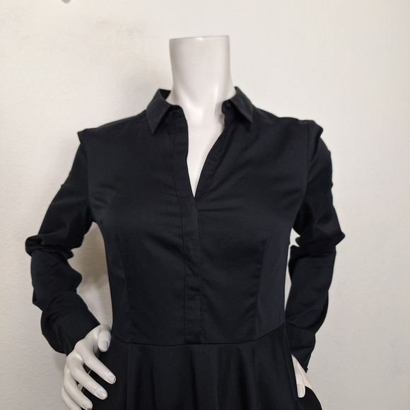 Express Black Whimsigoth Witchy Victorian Goblin Collared Shirt Dress Size 8 - Picture 2 of 16